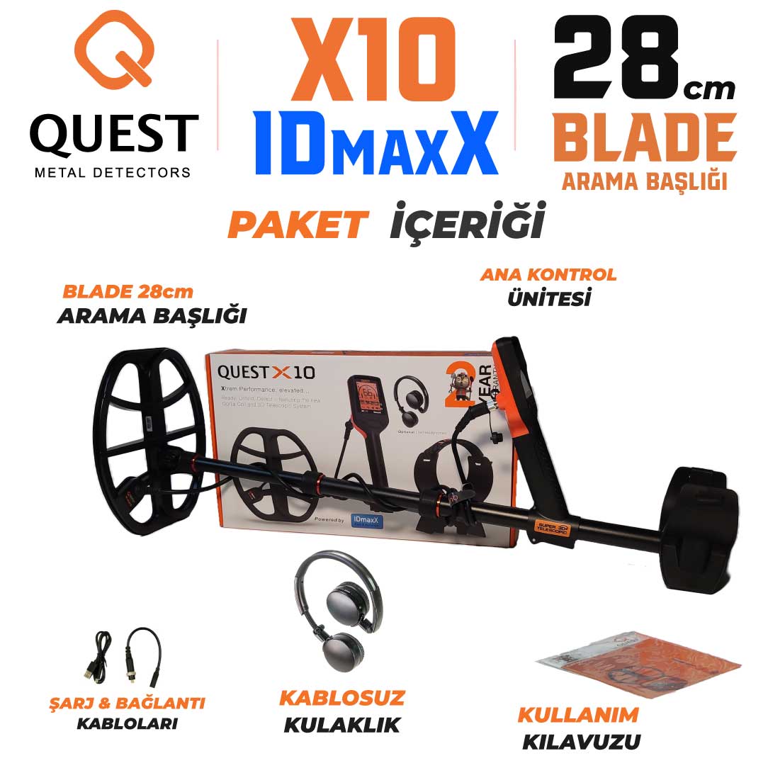 QUEST X10 IDmaxX DEDEKTÖR + KULAKLIK (AVANTAJLI PAKET) KAYA DEDEKTÖR ...