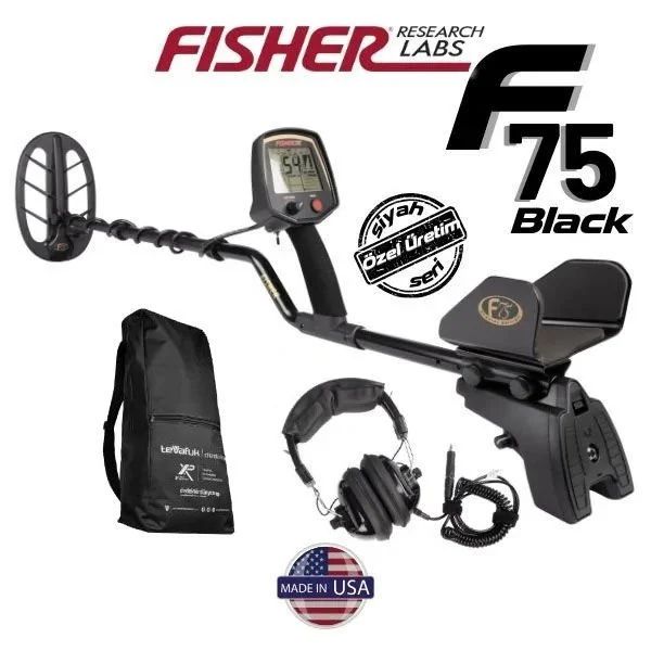 Fisher F75 BLACK 28cm DD Başlık İle Define Dedektörü Kaya Dedektör 0543 596 49 73